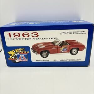 VTG 1963 Corvette Roadster 1:24 Diecast Big A Auto Parts 35th Anniversary NIB